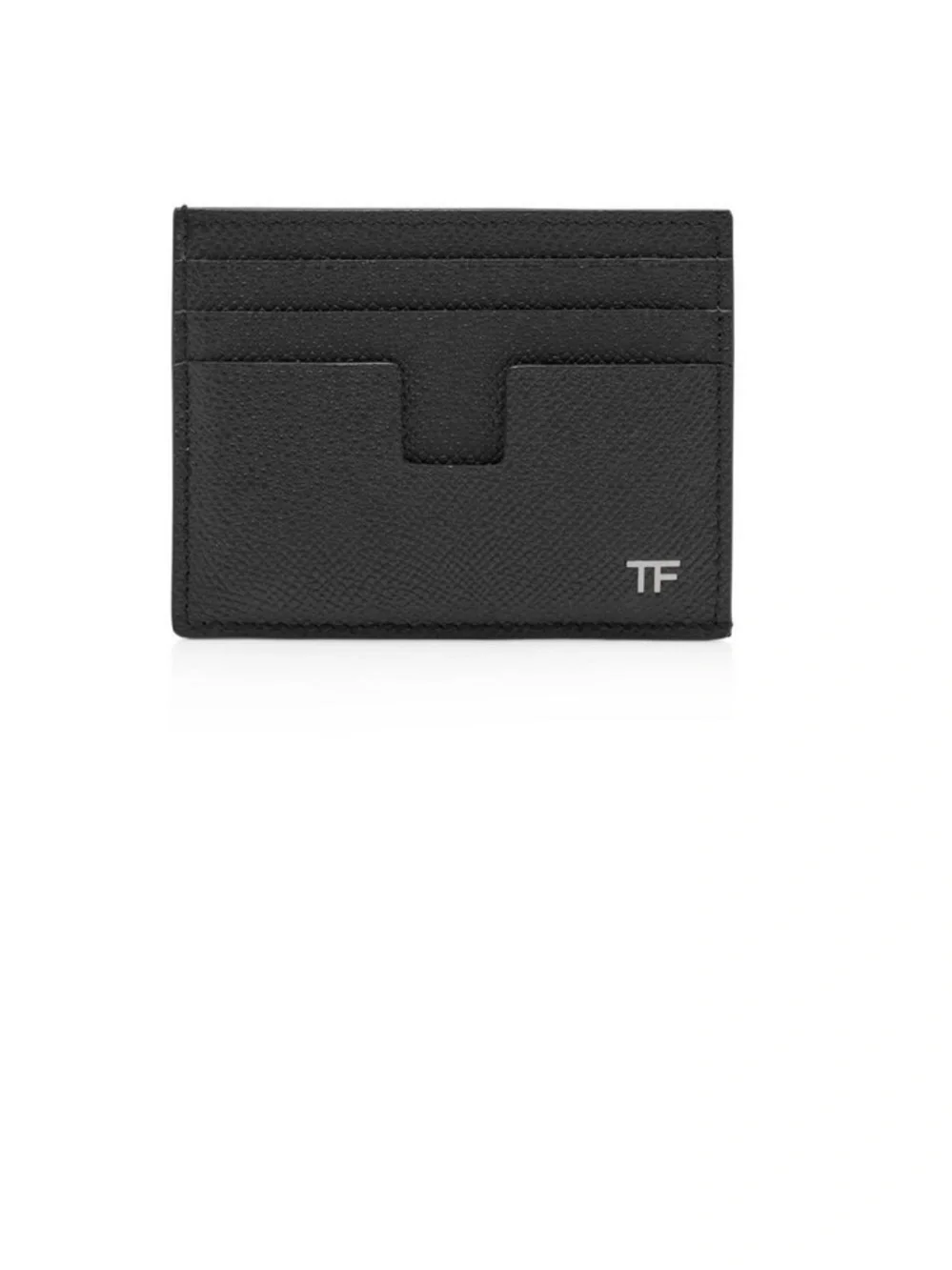 TOM FORD Black Leather Card Case with TF Logo